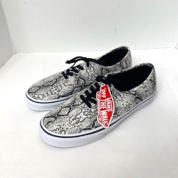 Vans Off The Wall Sneakers Snake Silver US M 8.5/W 10 Neutral Animal Print - Picture 2 of 10